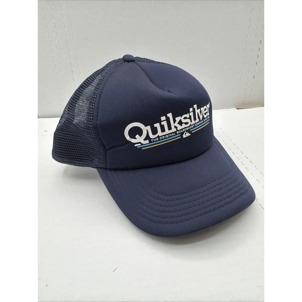 Quiksilver Trucker Cap Snapback Boys 50 cm Mesh Blue Hat Surfer Beach NWOT - Picture 5 of 12